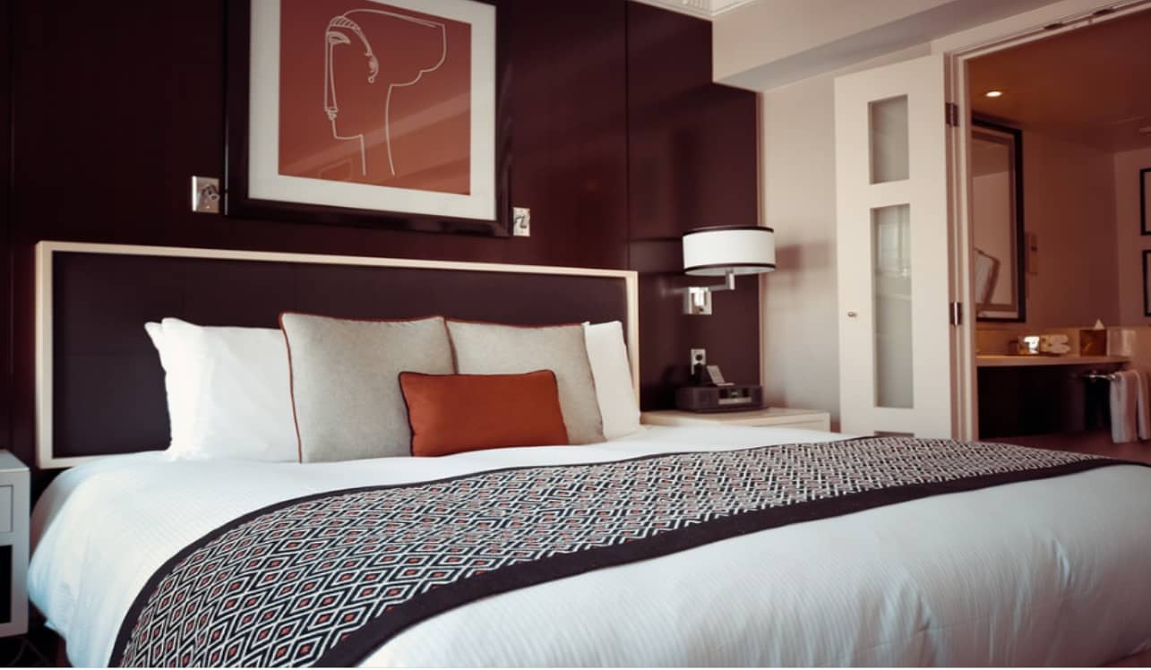 beautiful hotel bed